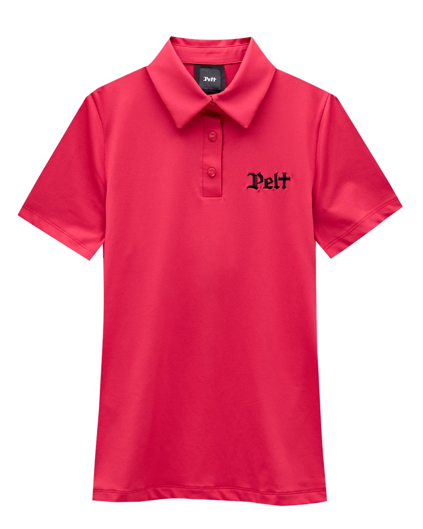 펠트 엠브로이더리 레터 클래식 PK 셔츠 : 여성용 다크 핑크 (PA3TSF027DP)
