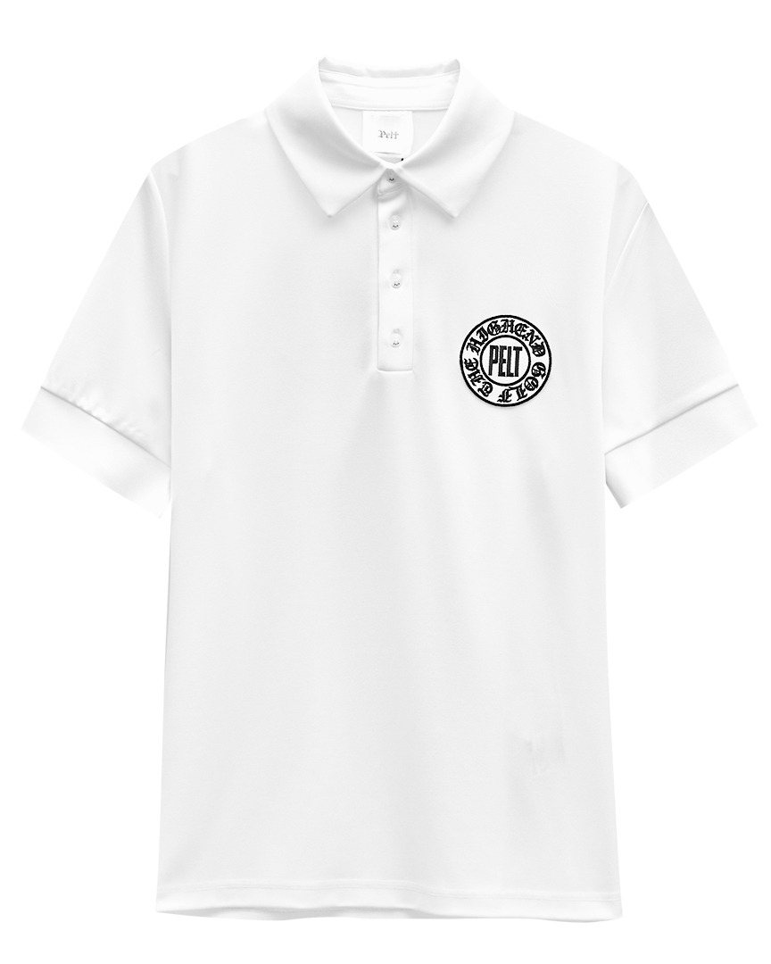 펠트 서클 엠블럼 베이직 PK 셔츠 : 남성용 화이트  (PA2TSM024WH)