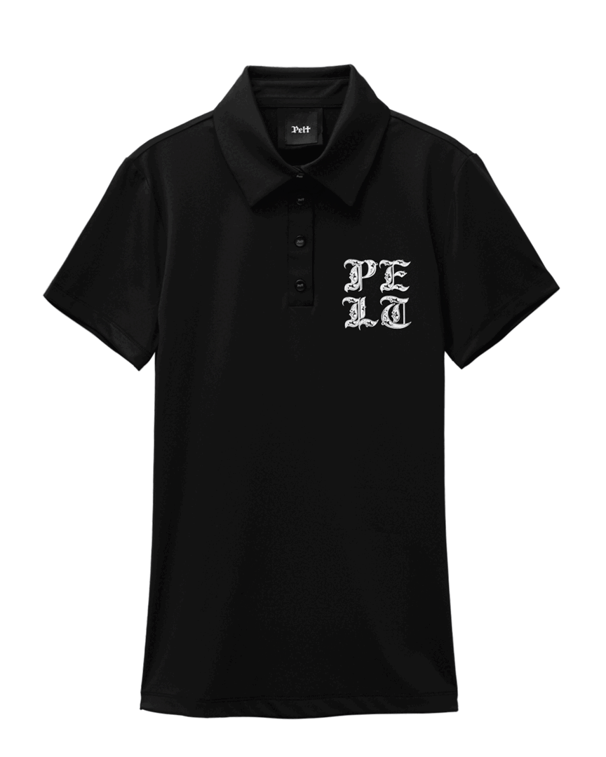 펠트 스컬 이니셜 PK 셔츠 : 여성용 블랙  (PA3TSF018BK)