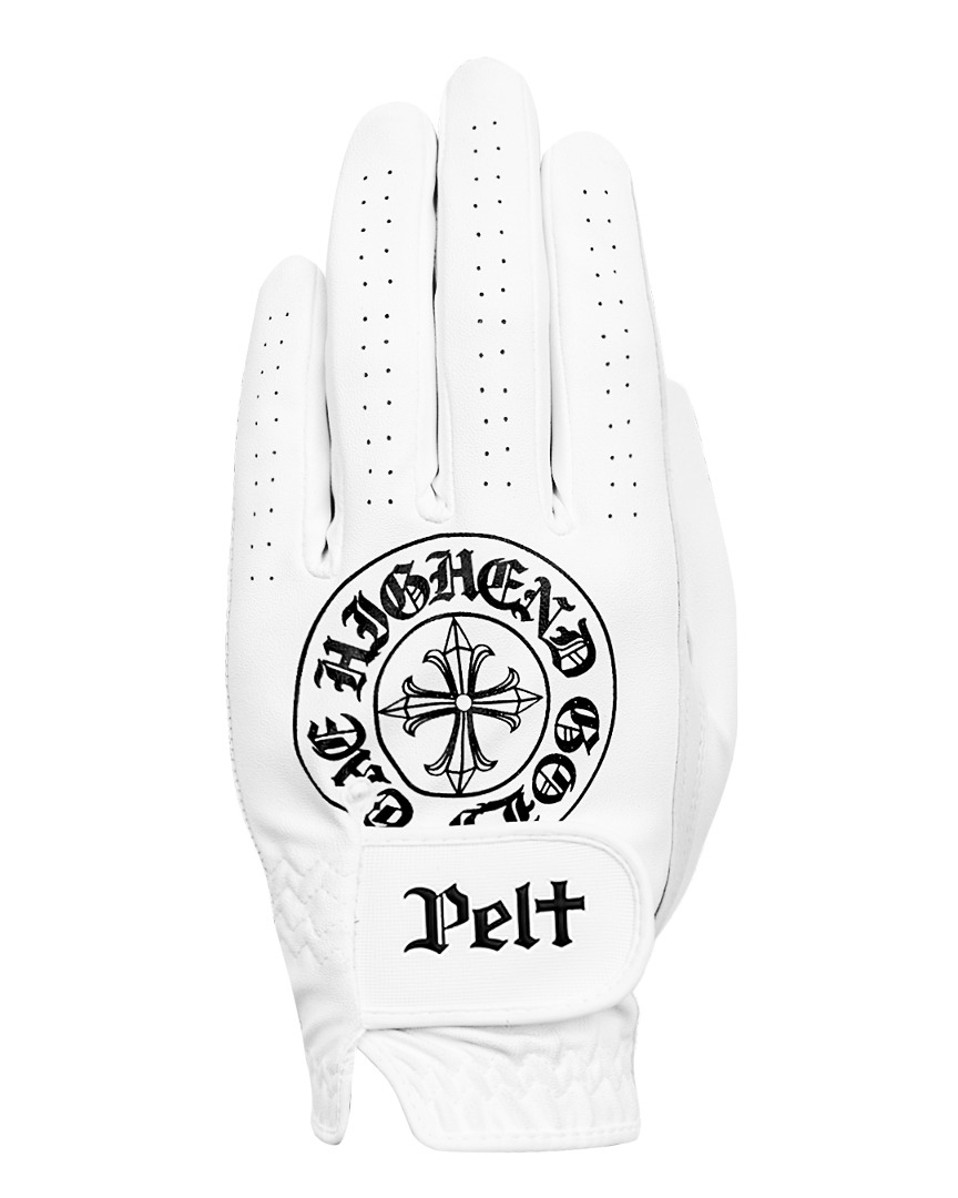 Gothic Emblem Sheepskin Golf Glove : Men&#039;s White (PA0GVM001WH)