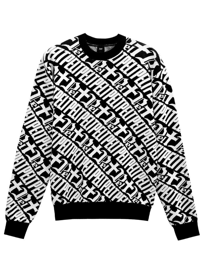 Pelt Logo Play Jacquard Knit Pullover : Men&#039;s Black (PA3KTM303BK)