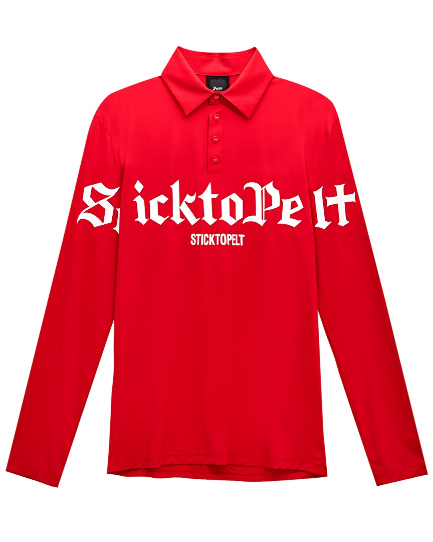 Stick to P Slogan Basic PK Sleeve : Men&#039;s Red (PB1TLM012RD)