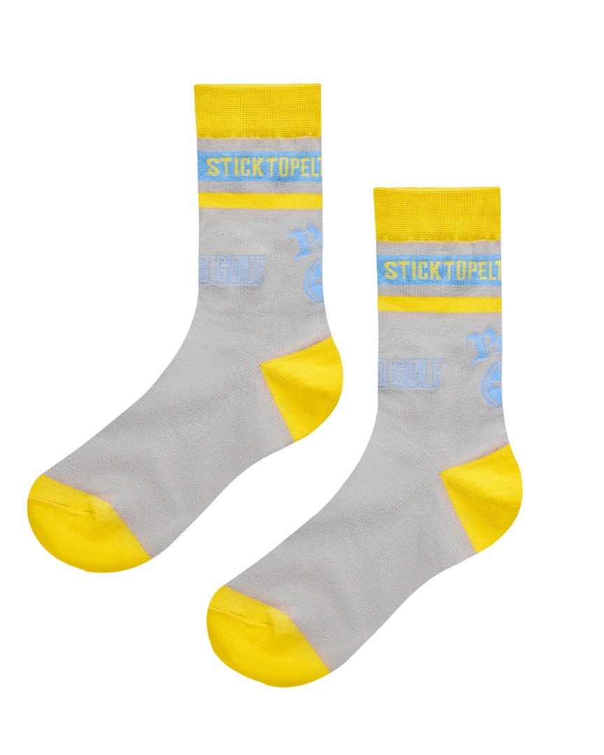 Line Arc Slogan Socks :  Women&#039;s Grey (PB0GSF142GR)