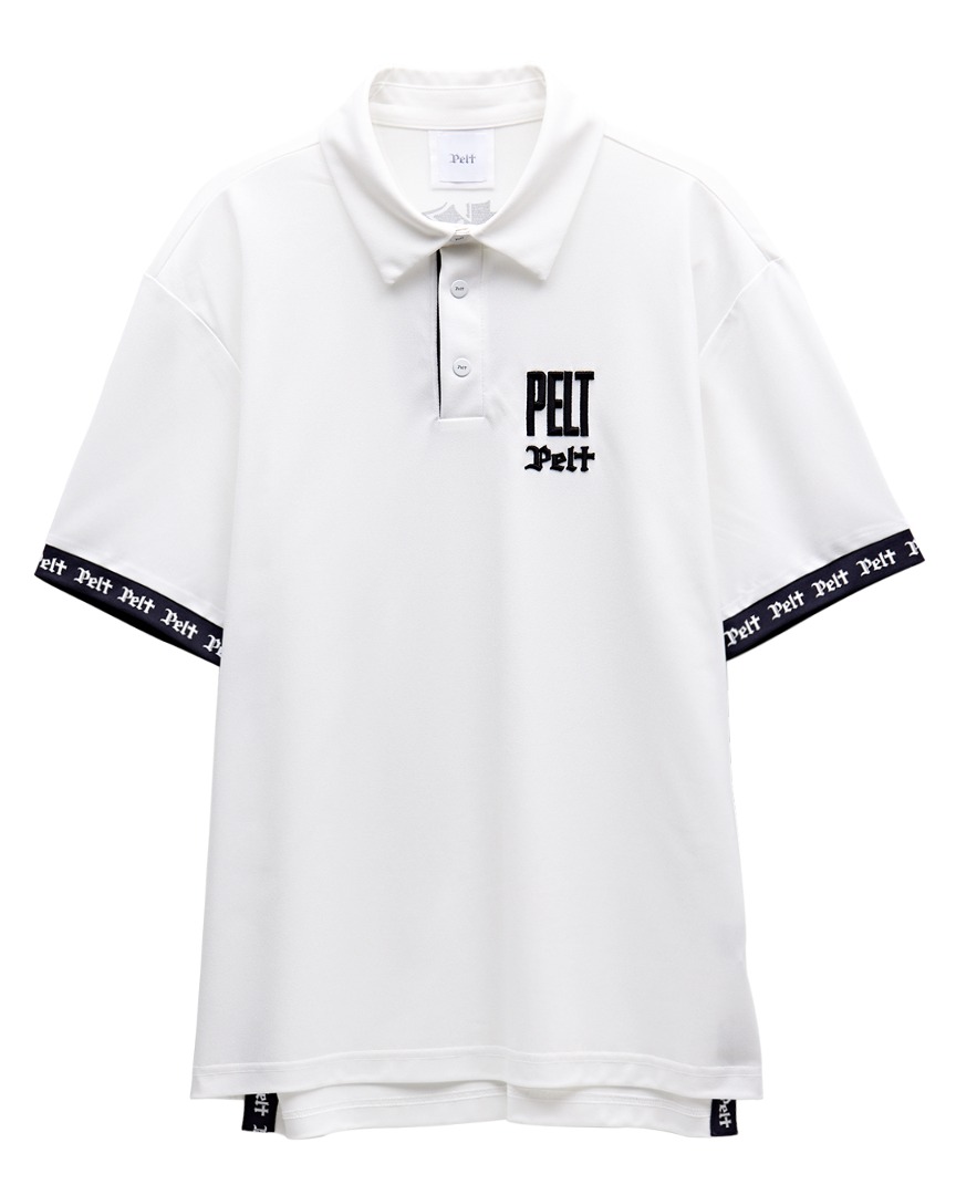 펠트 하우스 자수 로고 포인트 라인 PK 셔츠 : 남성용 화이트 (PB2TSM034WH)