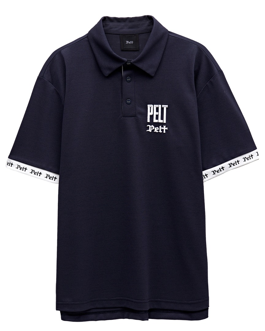 펠트 하우스 자수 로고 포인트 라인 PK 셔츠 : 남성용 다크그레이 (PB2TSM034DG)