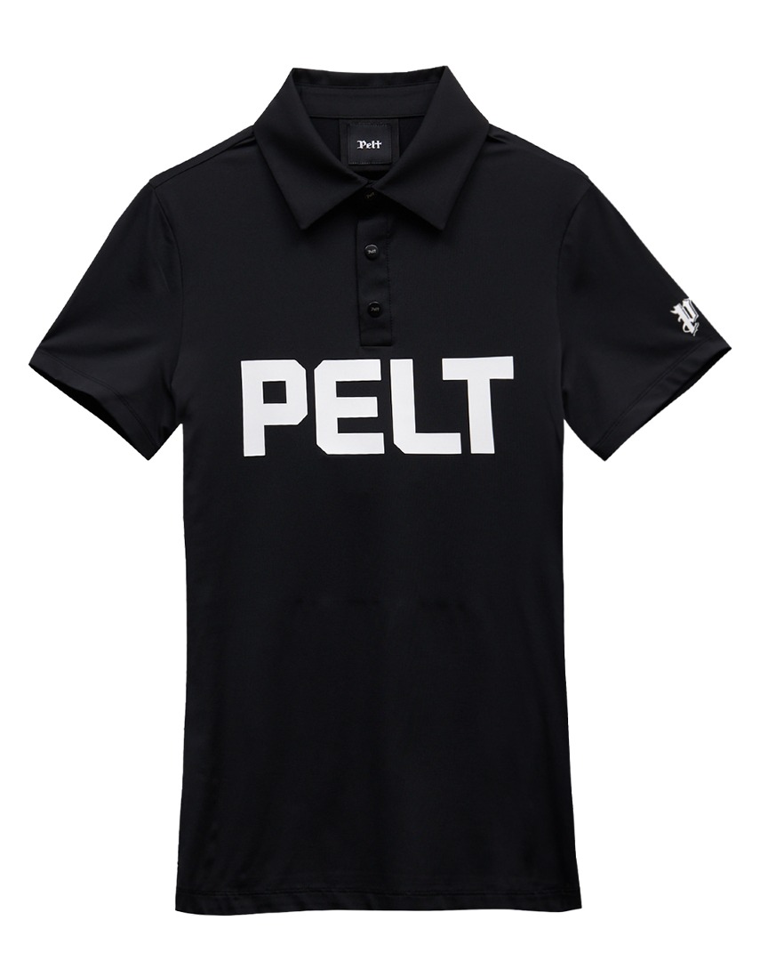 펠트 볼드 로고 베이직 PK 셔츠 : 여성용 블랙 (PB2TSF037BK)