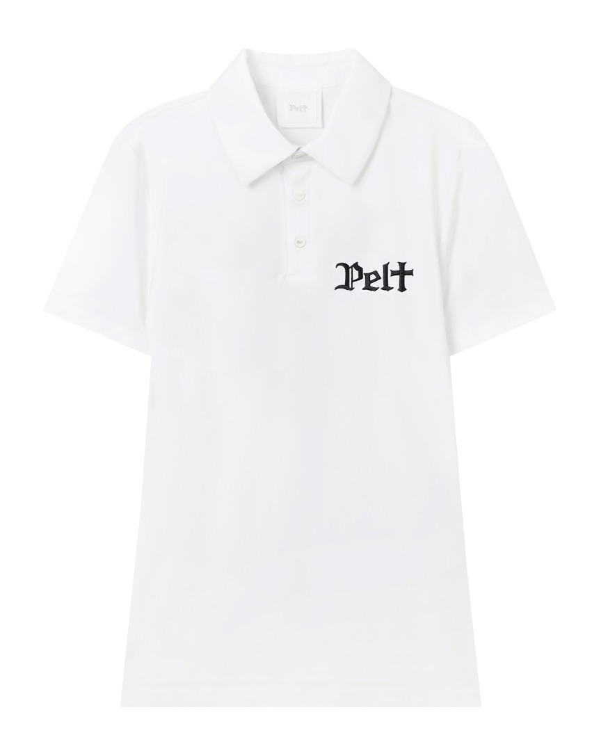 펠트 로고 자수 베이직 PK셔츠 : 여성용 화이트 (PB2TSF036WH)