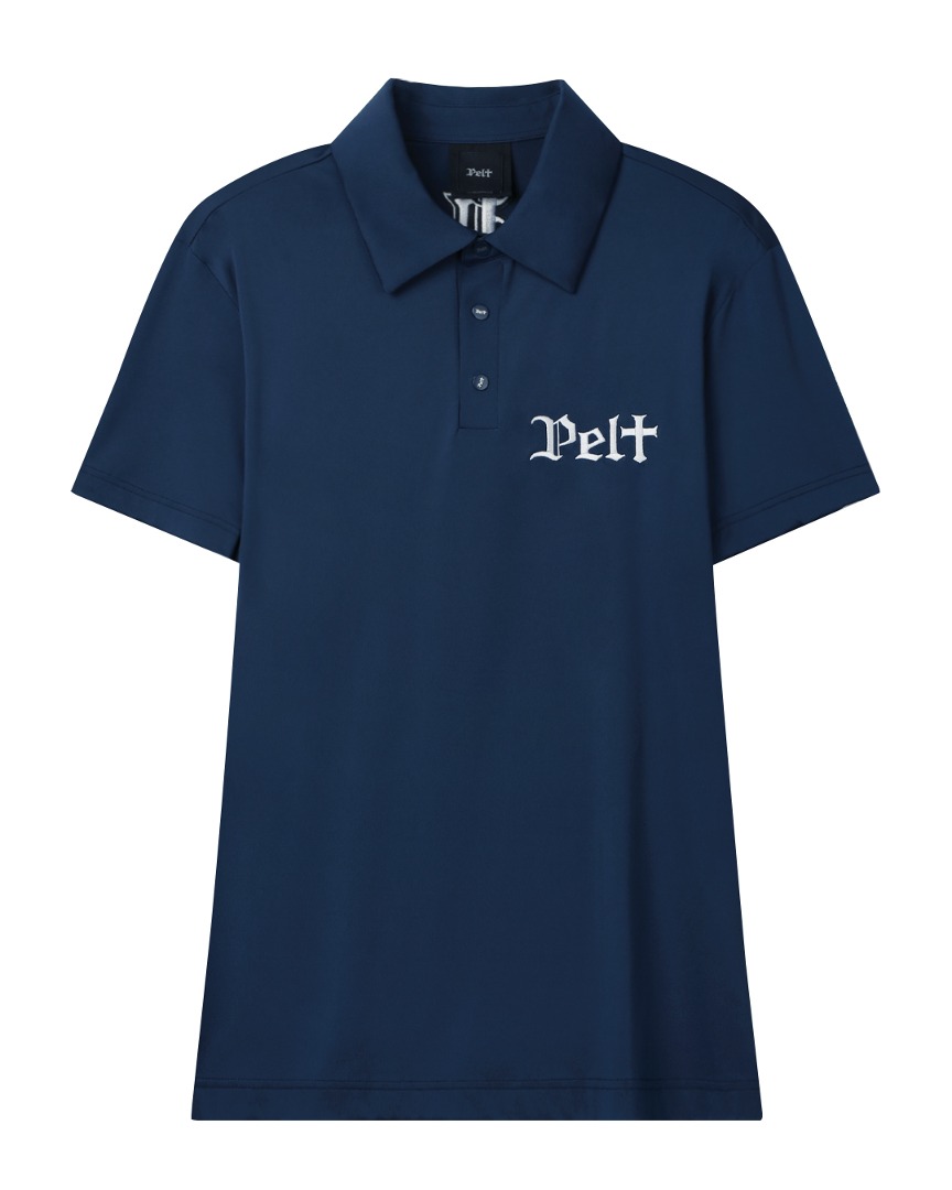 펠트 로고 자수 베이직 PK셔츠 : 여성용 네이비 (PB2TSF036NV)