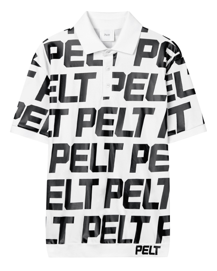 펠트 볼드 로고 패턴 PK 티셔츠 : 남성용 화이트 (PB2TSM041WH)