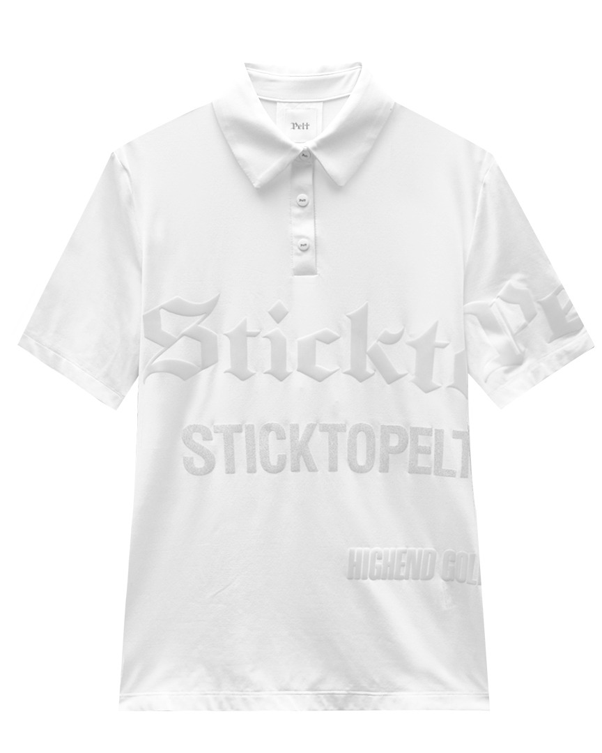 펠트 트리플 믹스 레터 PK 셔츠 : 남성용 화이트  (PA2TSM009WH)