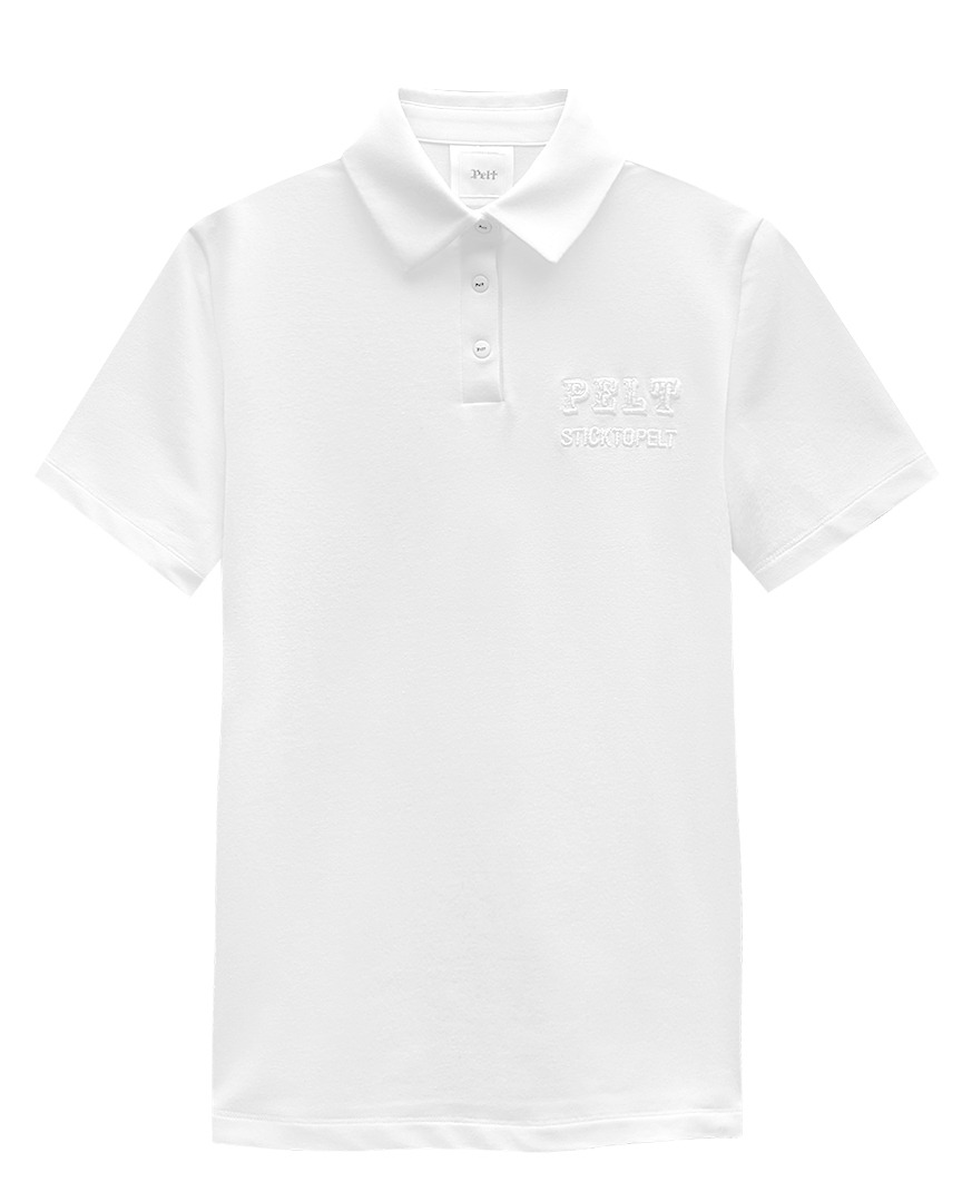 펠트 보더 프레임 PK 셔츠 : 남성용 화이트  (PA2TSM010WH)