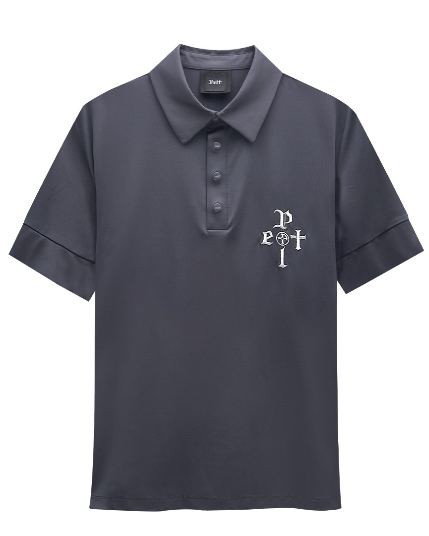 펠트 스틱 투 크라운 PK 셔츠 : 남성용 다크 그레이  (PA2TSM015DG)