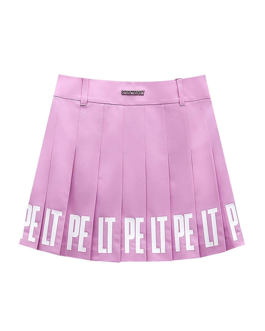 Block Cutting Drop-Back Pleats Skirt : Light Pink (PA2SSF303LP)