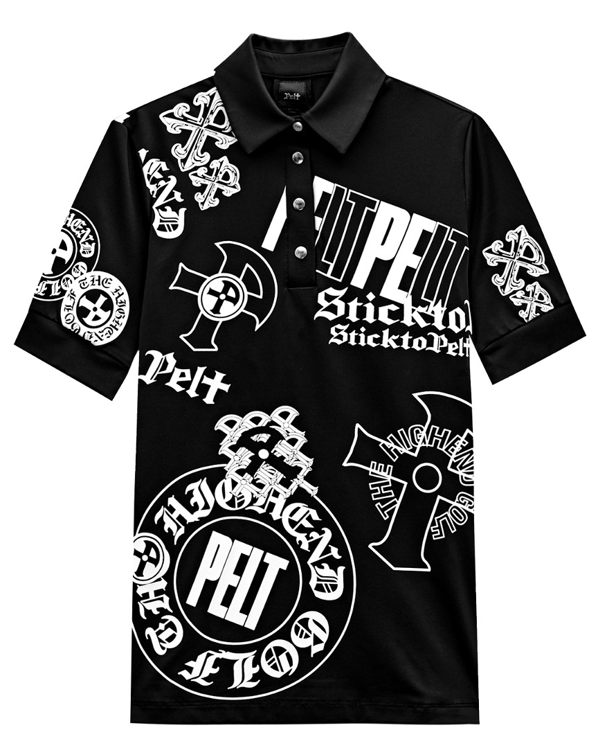 펠트 미션 스탬프 패턴 PK 셔츠 : 남성용 블랙 (PA2TSM014BK)