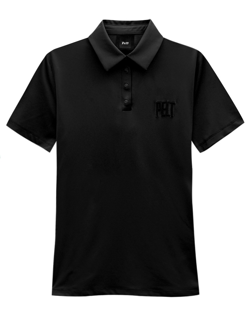 펠트 엠보 고딕 로고 PK 셔츠 : 남성용 블랙  (PA3TSM013BK)