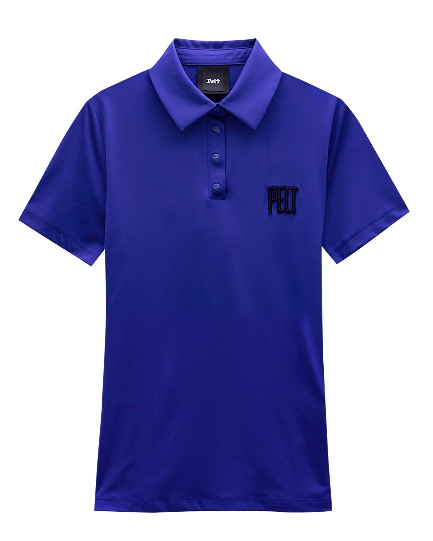 펠트 엠보 고딕 로고 PK 셔츠 : 여성용 블루  (PA3TSF013BL)