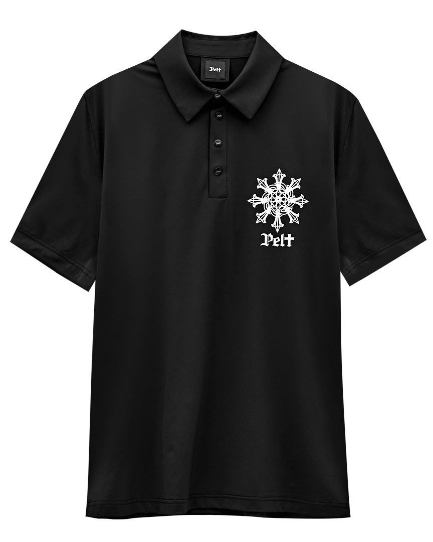 펠트 알타 레터링 PK 셔츠 : 남성용 블랙 (PA2TSM020BK)