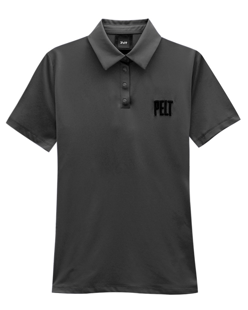 펠트 엠보 고딕 로고 PK 셔츠 : 남성용 다크 그레이  (PA3TSM013DG)