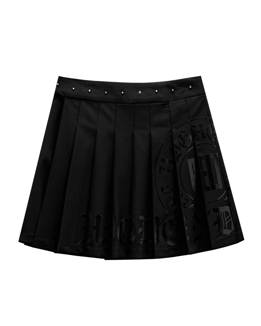 Gothic Emblem 2-Way Wrap Layered Skirt : Black (PA2SKF015BK)