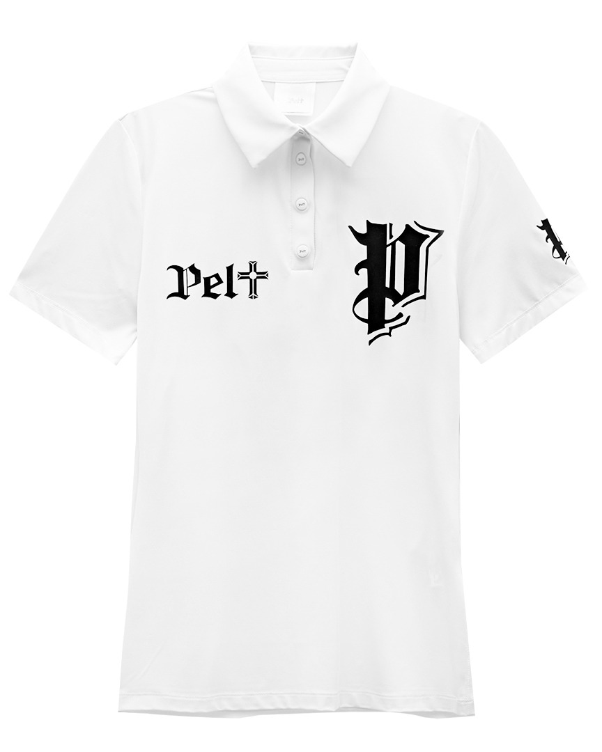 펠트 스틱-P 엠블럼 PK 셔츠 : 남성용 화이트 (PA3TSM030WH)