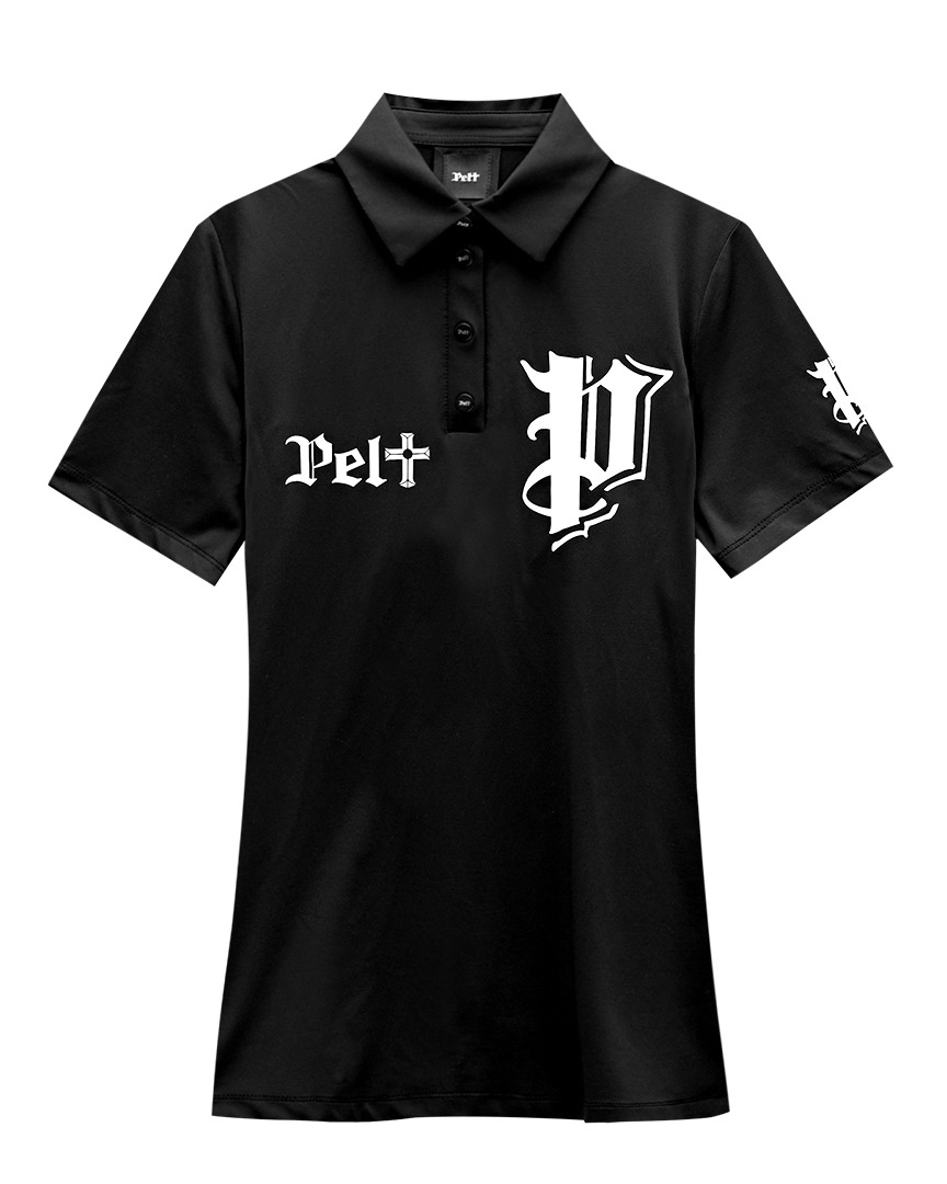 펠트 스틱-P 엠블럼 PK 셔츠 : 여성용 블랙 (PA3TSF030BK)