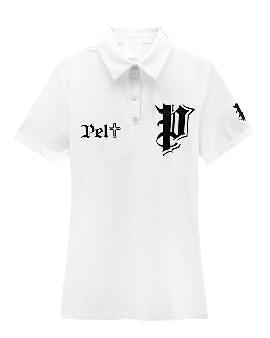 펠트 스틱-P 엠블럼 PK 셔츠 : 여성용 화이트 (PA3TSF030WH)