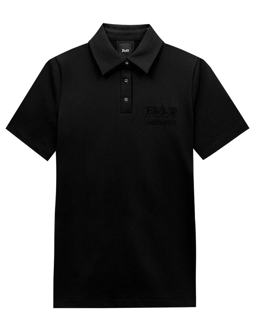 펠트 보더 프레임 PK 셔츠 : 남성용 블랙 (PA2TSM010BK)