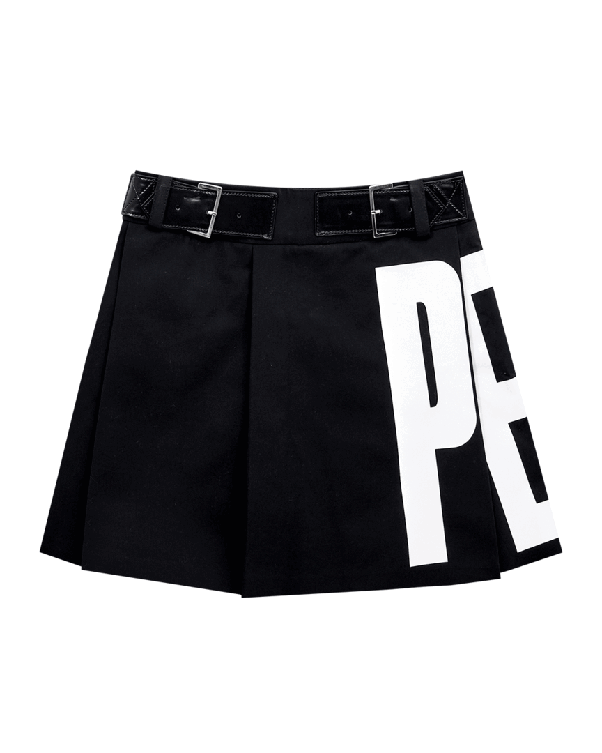 Pelt Printing Belted Wrap Skirt : Women&#039;s Black (PA3SKF043BK)
