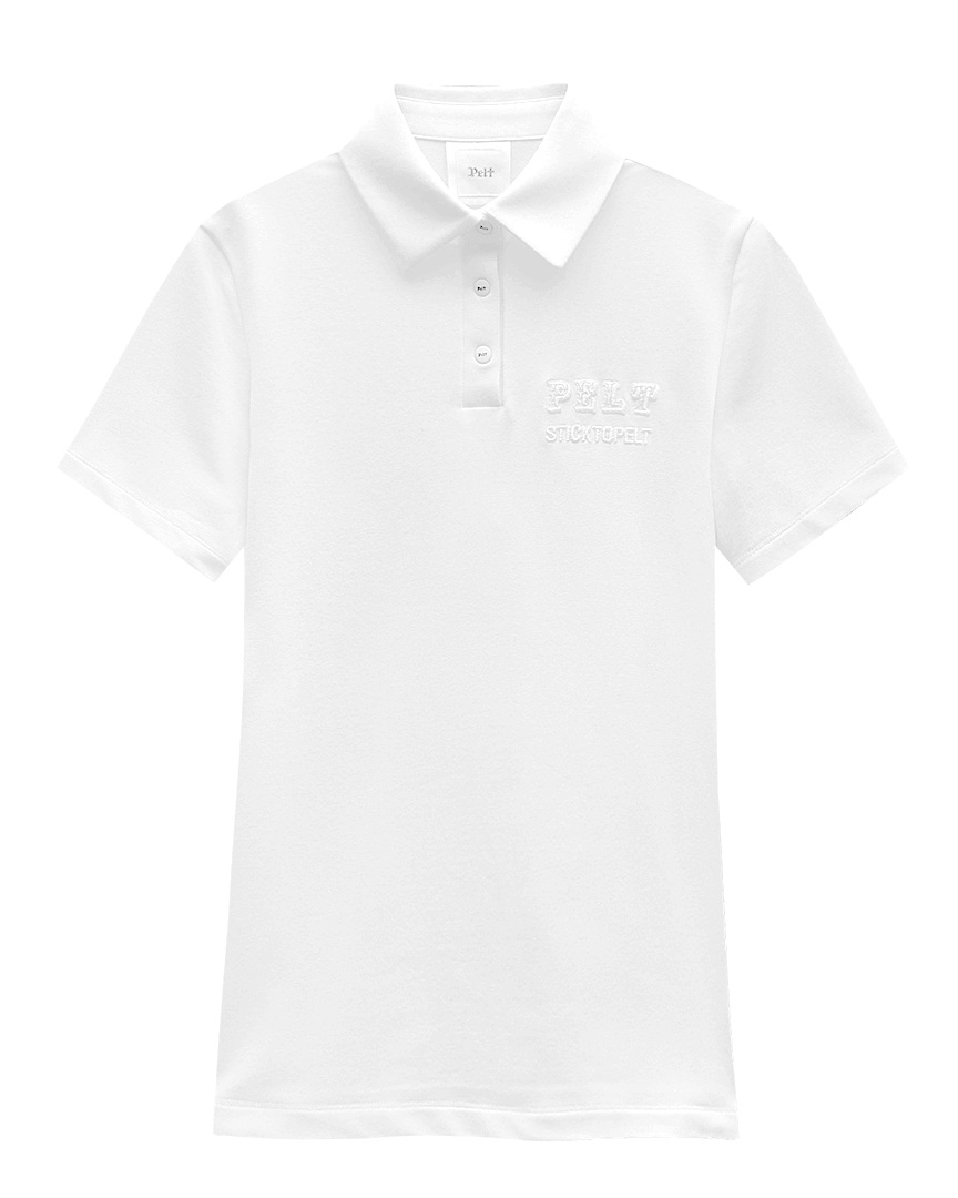 펠트 보더 프레임 PK 셔츠 : 여성용 화이트  (PA2TSF010WH)
