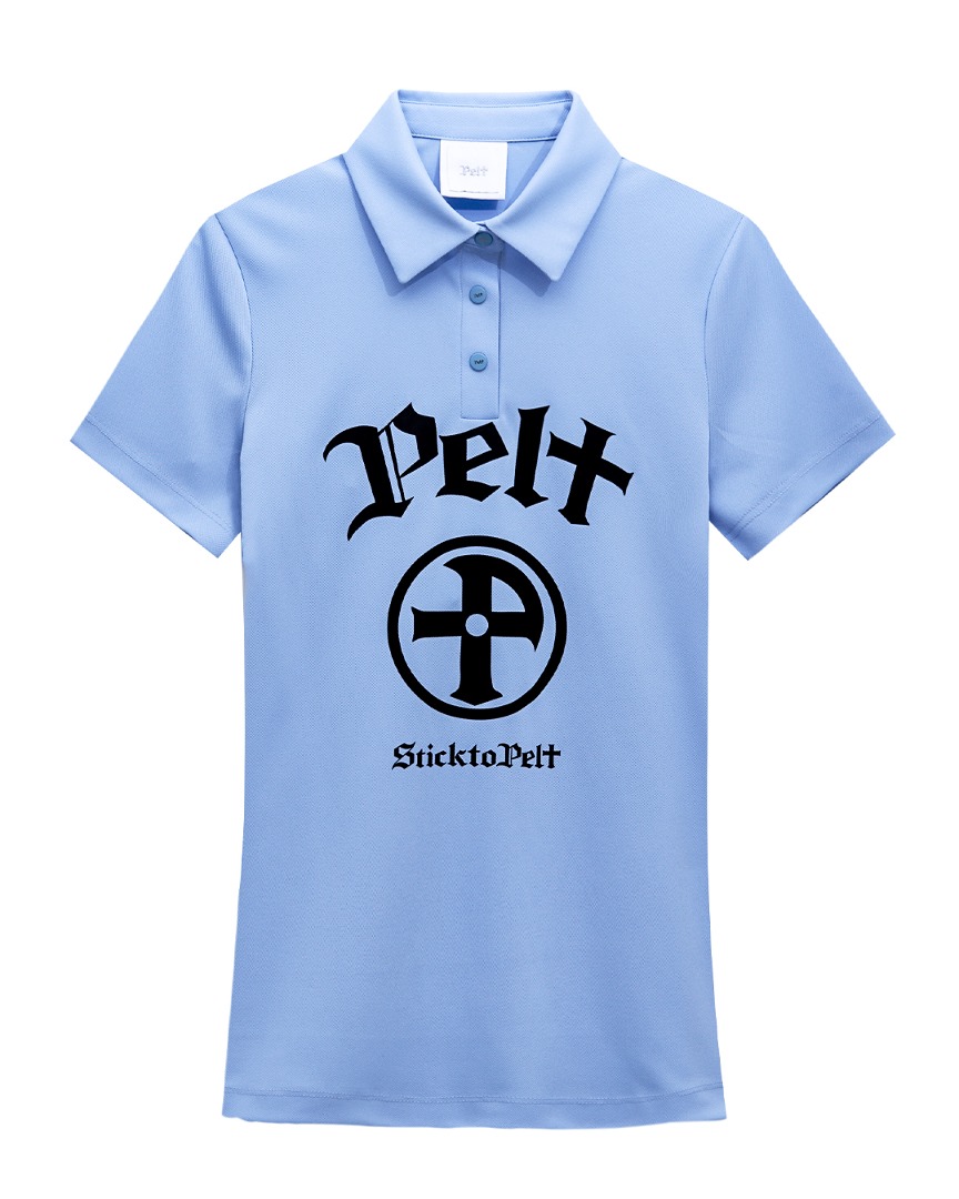 펠트 아크 엠블럼 베이직 PK 셔츠 : 여성용 스카이 블루 (PA3TSF031SB)