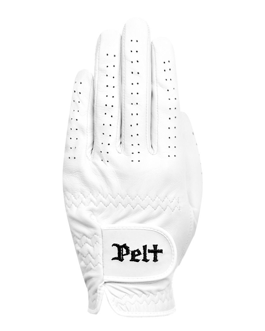 Single Letter Logo Golf Gloves : Men&#039;s White (PA0GVM004WH)