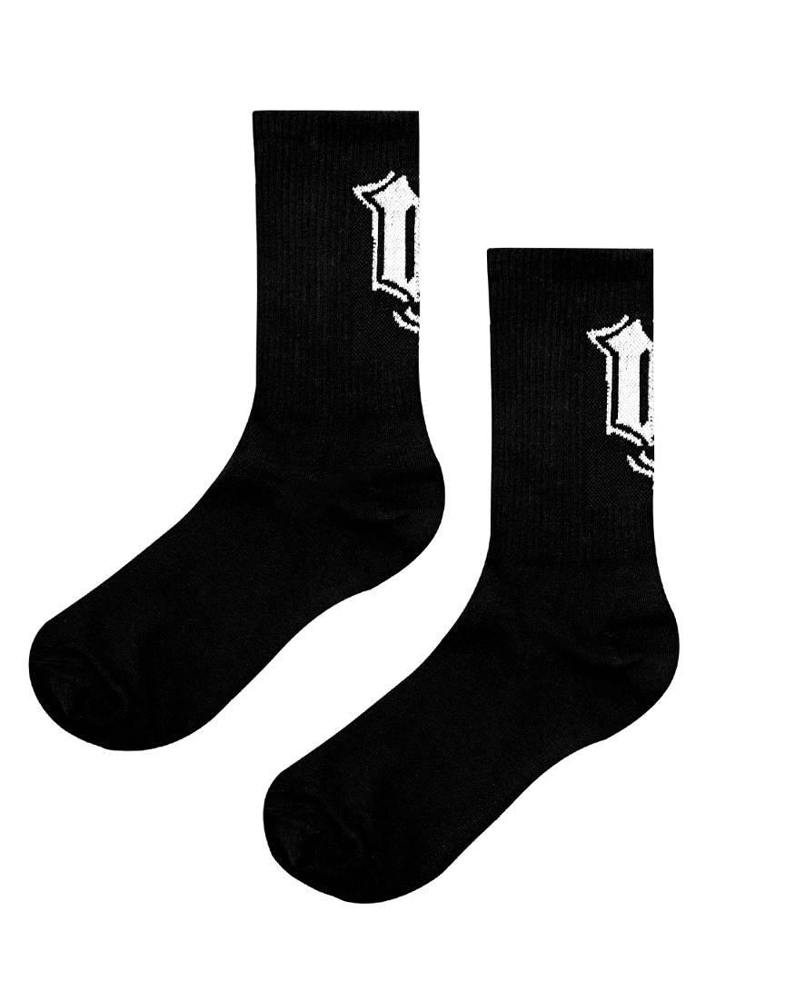 Stick-P Emblem Basic Socks :  Women&#039;s Black (PA0GSF133BK)