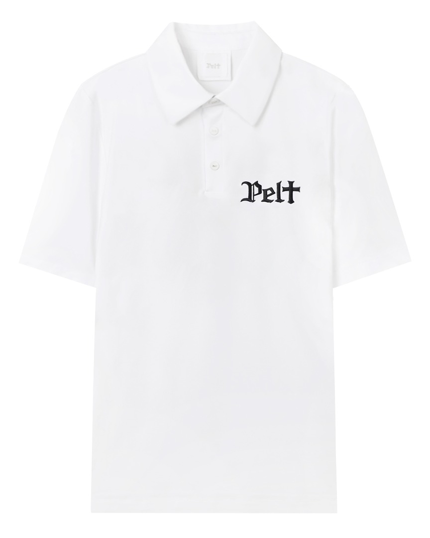 펠트 로고 자수 베이직 PK셔츠 : 남성용 화이트 (PB2TSM036WH)